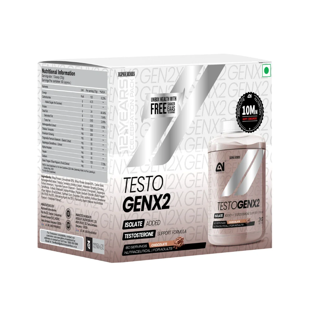 Absolute Nutrition Testo GenX2 Isolate Testosterone Support Whey Protein Celebration Pack