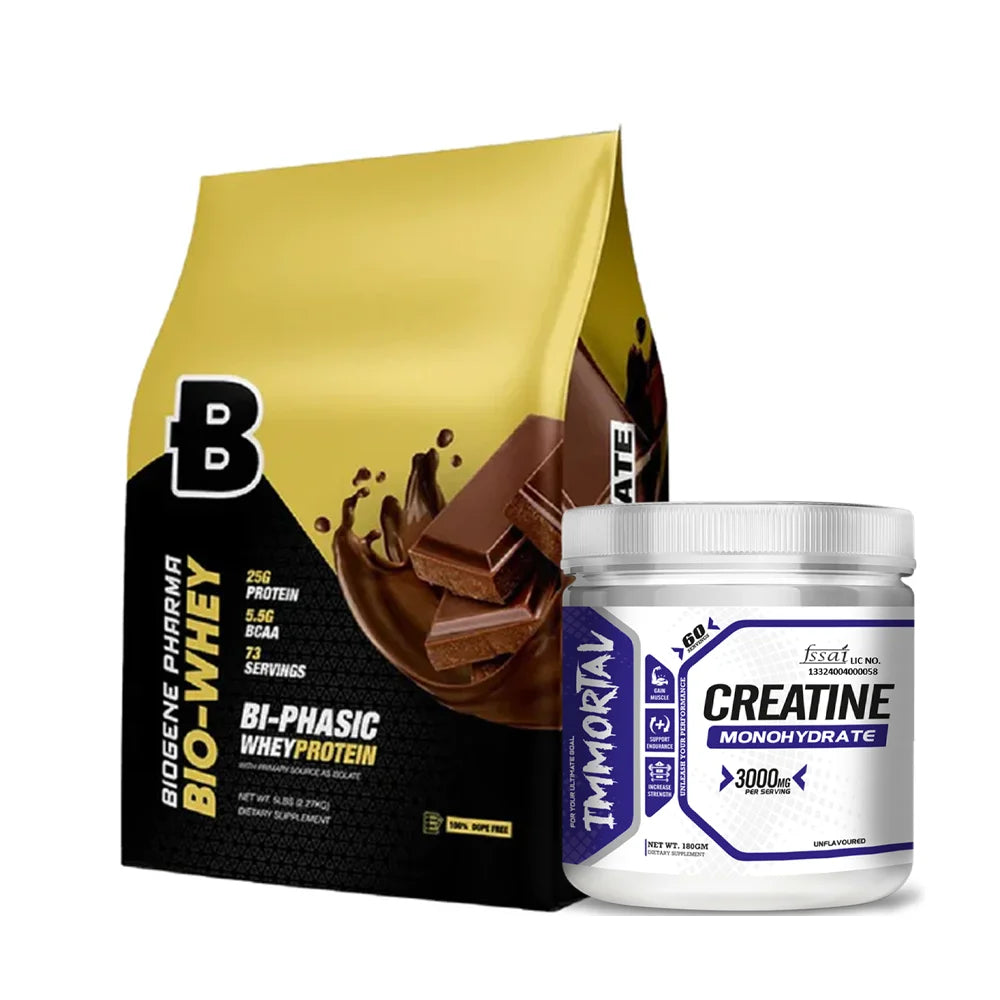 Biogene Pharma Bio-Whey Bi-Phasic Protein + Immortal Creatine Combo Pack