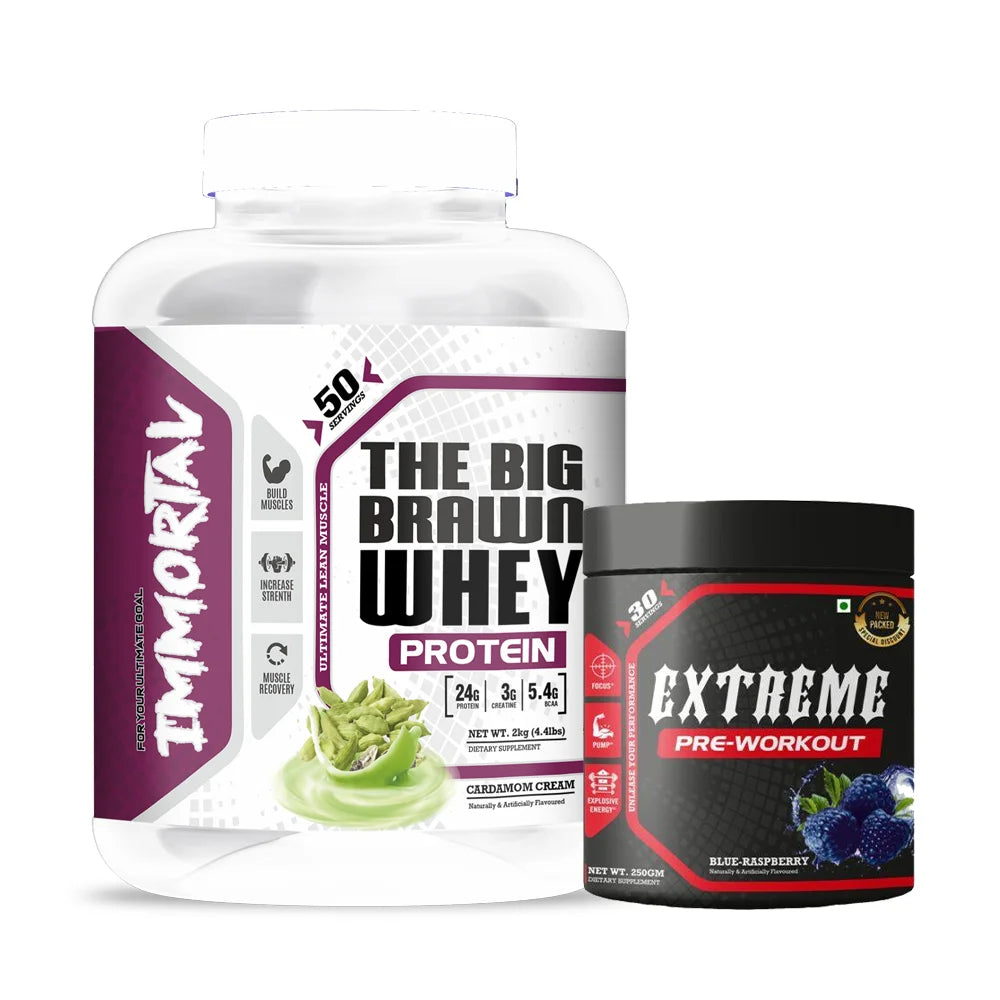 Immortal The Big Brawn Whey Protein + Extreme Pre-Workout Combo Pack