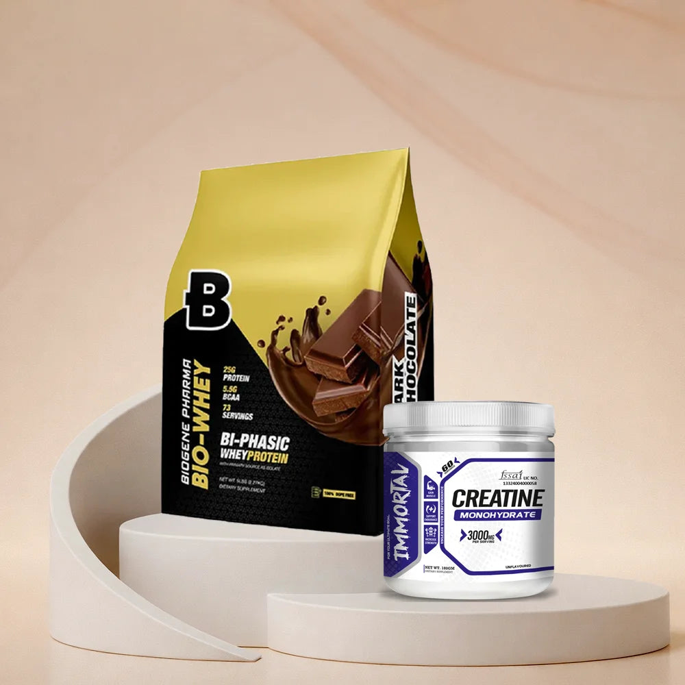 Biogene Pharma Bio-Whey Bi-Phasic Protein + Immortal Creatine Combo Pack