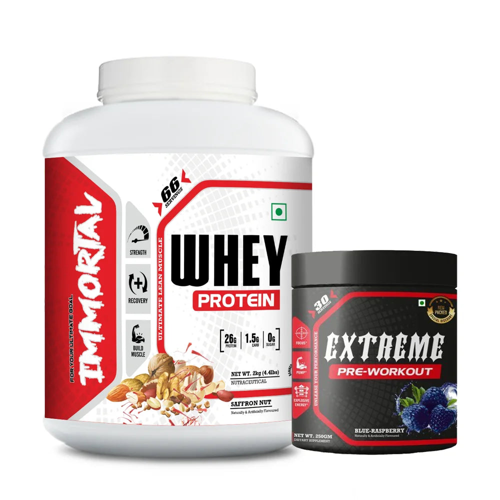 Immortal Whey Protein + Extreme Pre Workout Combo Pack