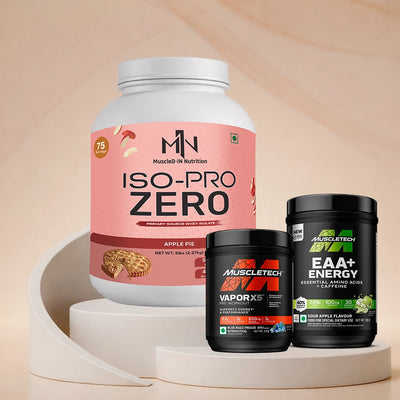 Muscled-IN Nutrition ISO Pro Zero Whey Isolate Protein + MuscleTech EAA Energy + Vapor X5 Pre Workout Combo Pack