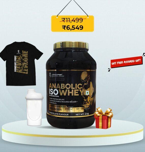 Kevin Levrone Anabolic ISO Whey 2kg Chocolate + Shaker, T-Shirt & Gift