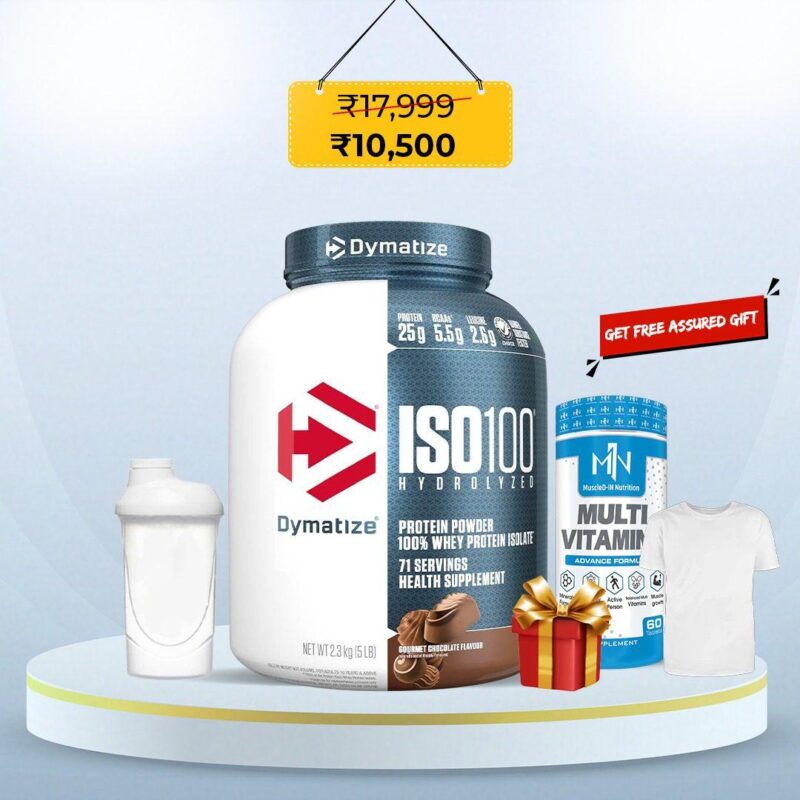 Dymatize ISO100 Whey Protein 5LB l Free Multivitamin & T-Shirt